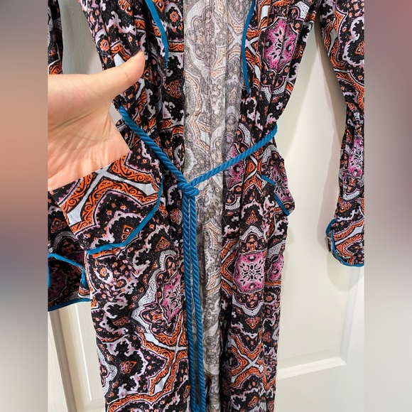 Free People Boho Hippie Robe Don’t You Wait kimono duster jacket open cardigan - Picture 6 of 14